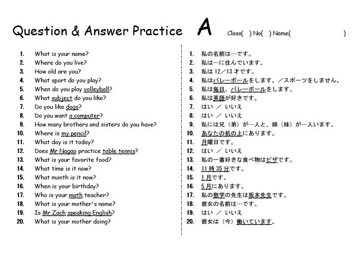 Question & Answer Practice